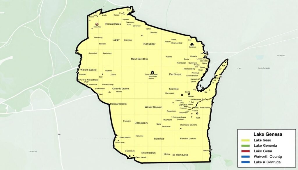 Carpet cleaning services coverage map for Lake Geneva and Walworth County Wisconsin