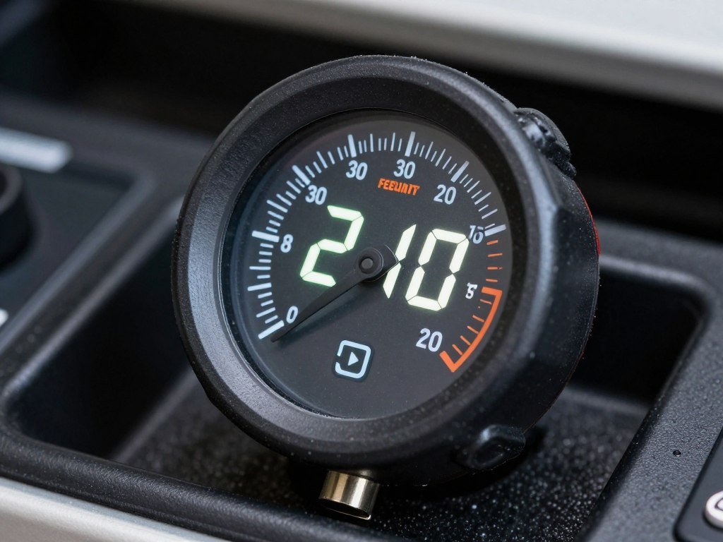 Digital temperature gauge showing 210 degrees during truck-mounted carpet cleaning process
