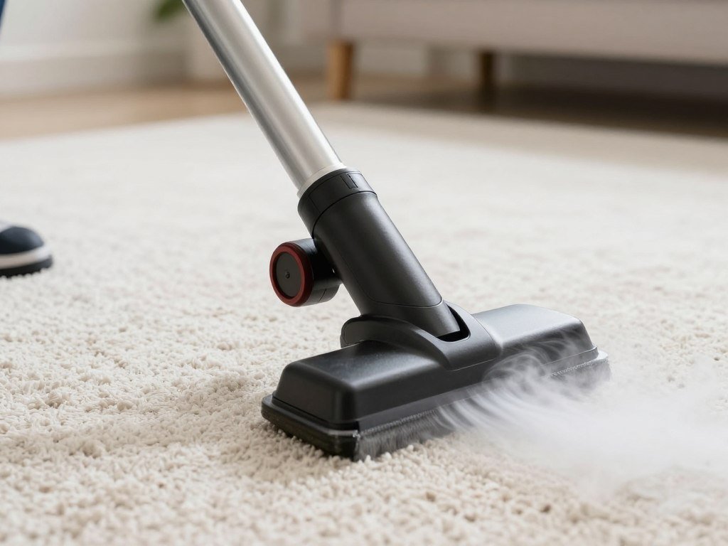 Hot water extraction carpet cleaning process for allergen removal in Lake Geneva