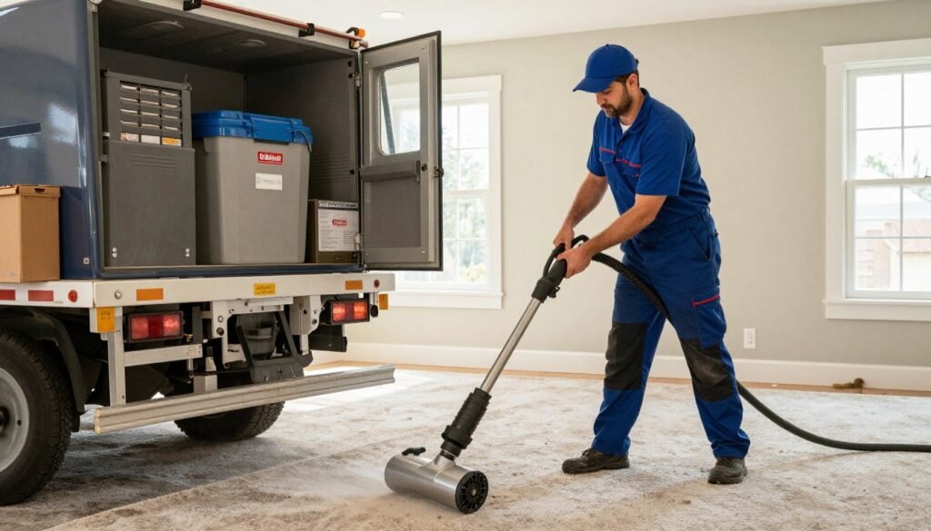 Lake Geneva Carpet Cleaning professional technician operating truck-mounted equipment