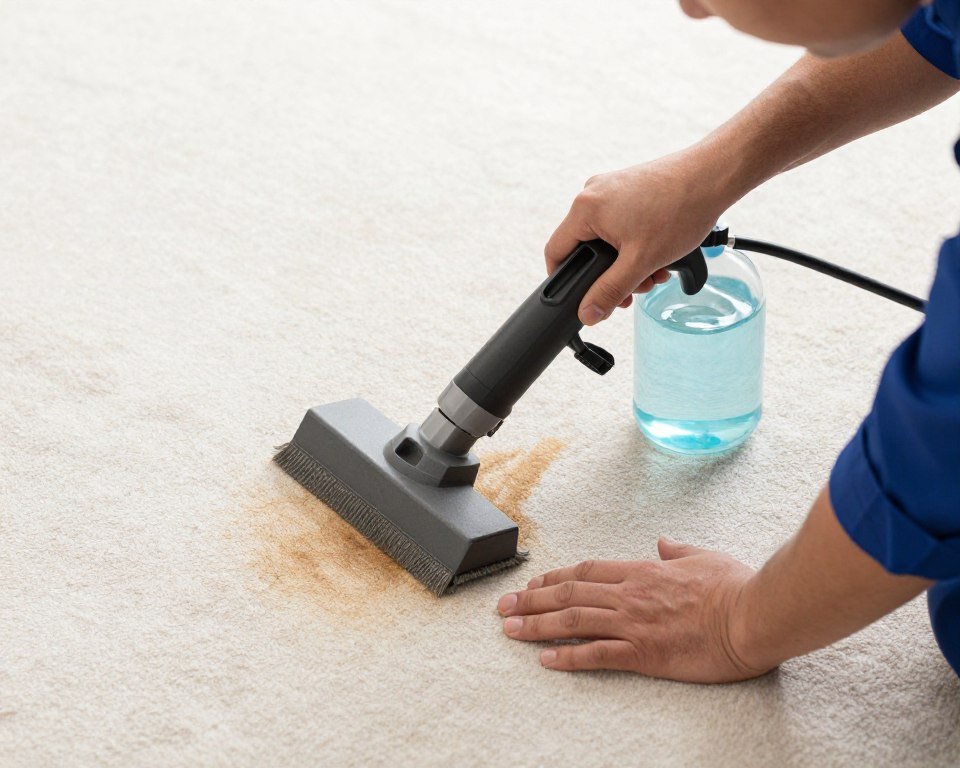 Professional stain removal process for carpet cleaning in Lake Geneva Wi