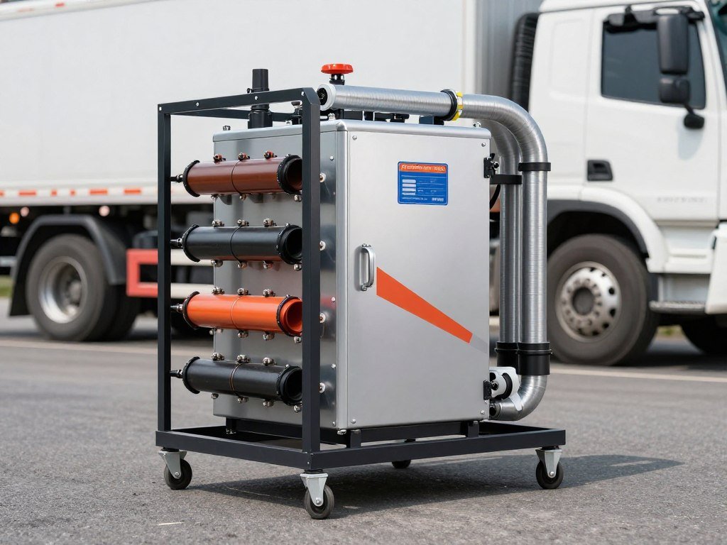 Truck-mounted water heating system with continuous flow capability